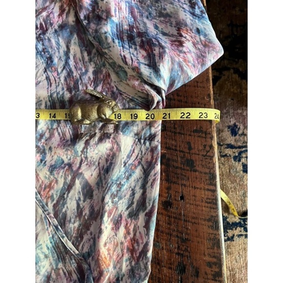 Willi Smith Pink, Blues Waterfall Print Blouse/Top/Shirt Size Medium - Picture 8 of 12